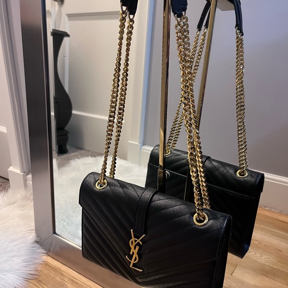 Yves Saint Laurent Black Chevron Shoulder Bag - Picture 3 of 12